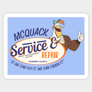 McQuack Service and Repair Sticker